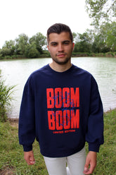 Sweat-shirt "BOOM BOOM" marine